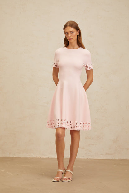 Isidore Pink Cut-Out Detail Knit Mini Dress