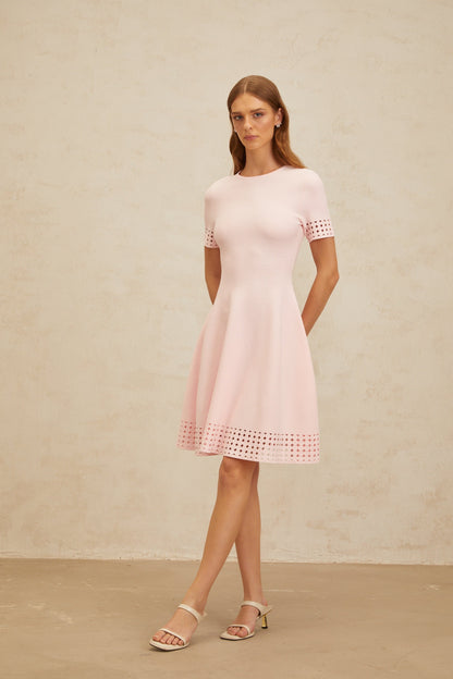 Isidore Pink Cut-Out Detail Knit Mini Dress