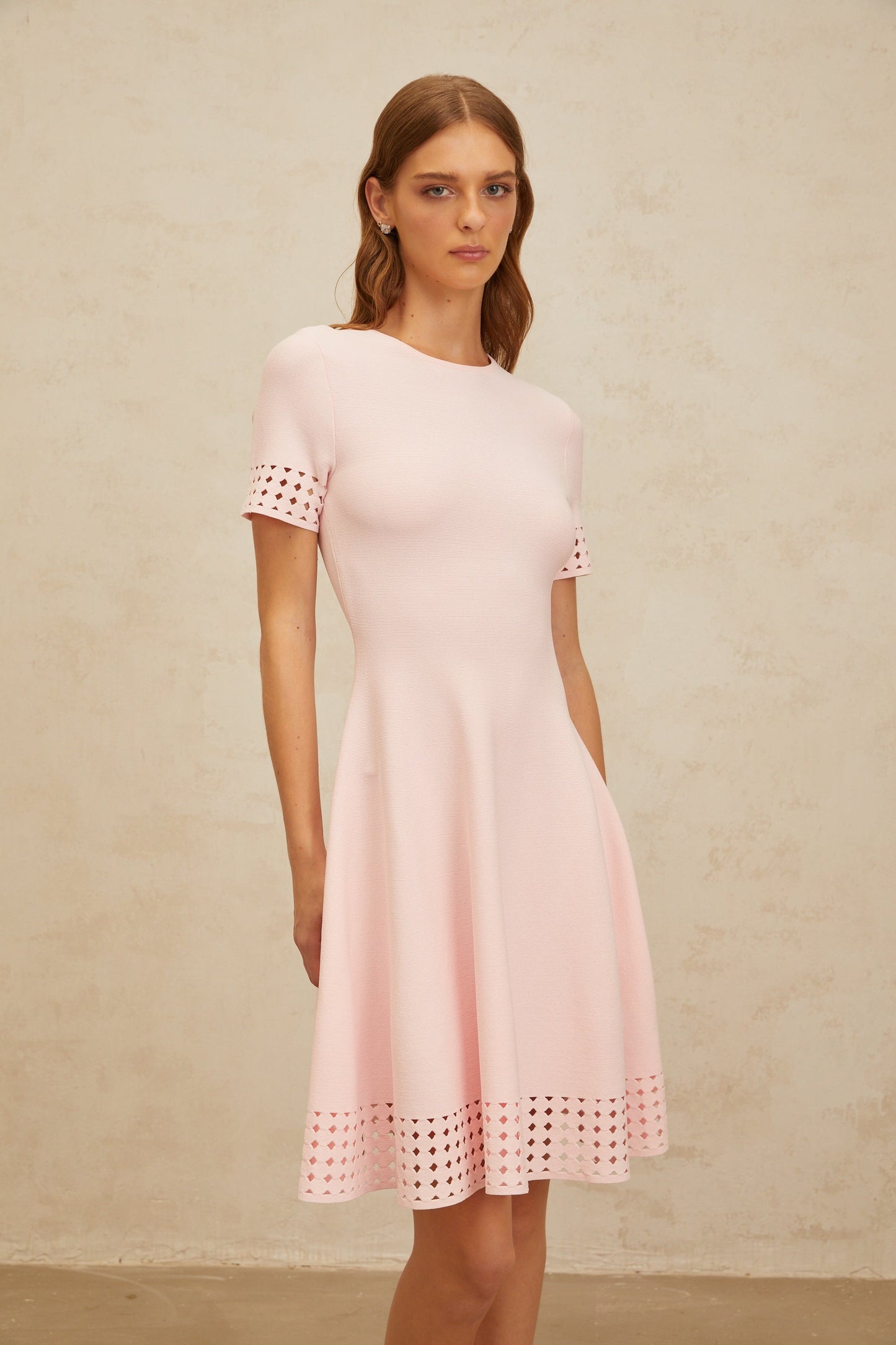Isidore Pink Cut-Out Detail Knit Mini Dress