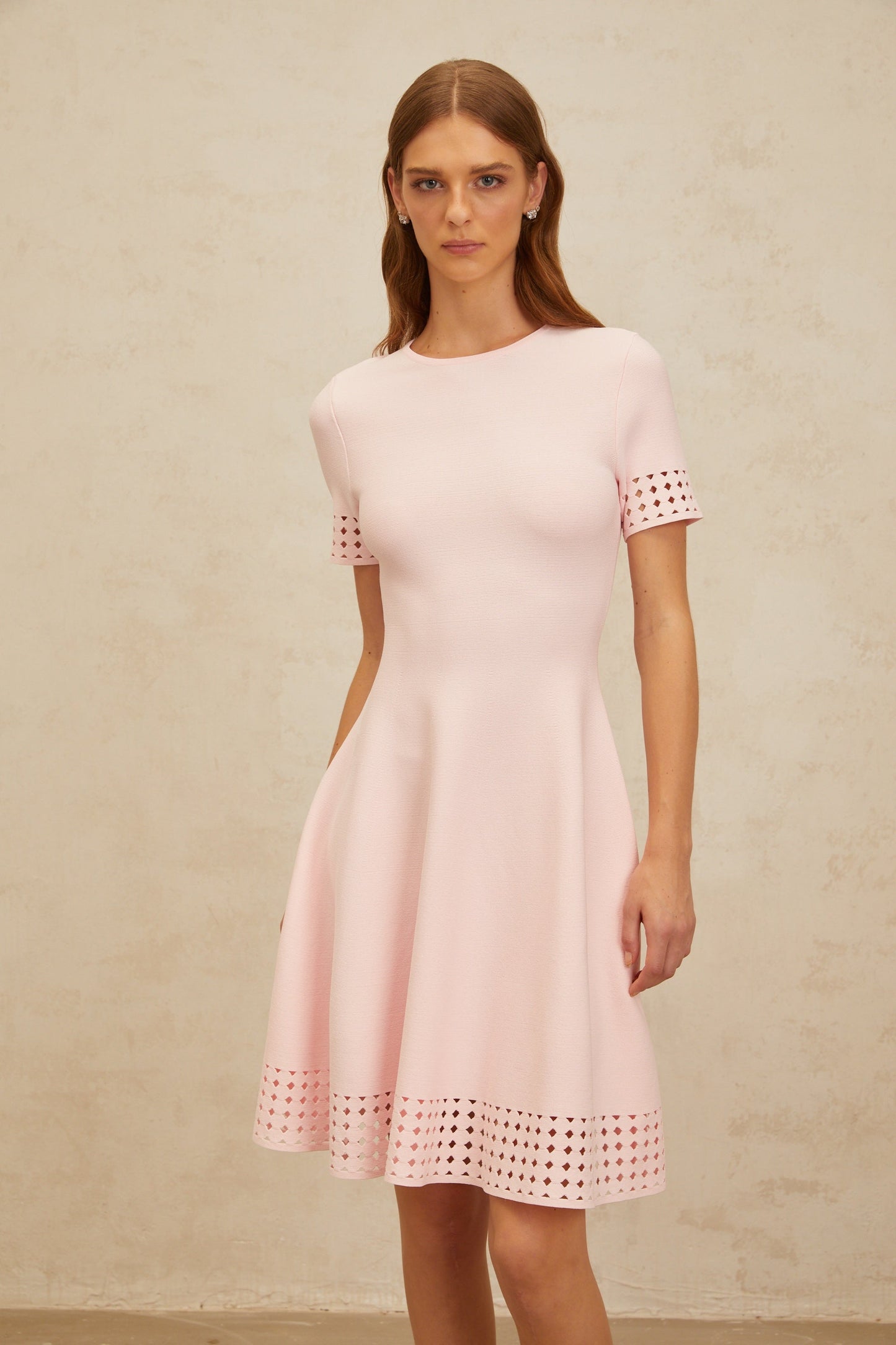 Isidore Pink Cut-Out Detail Knit Mini Dress