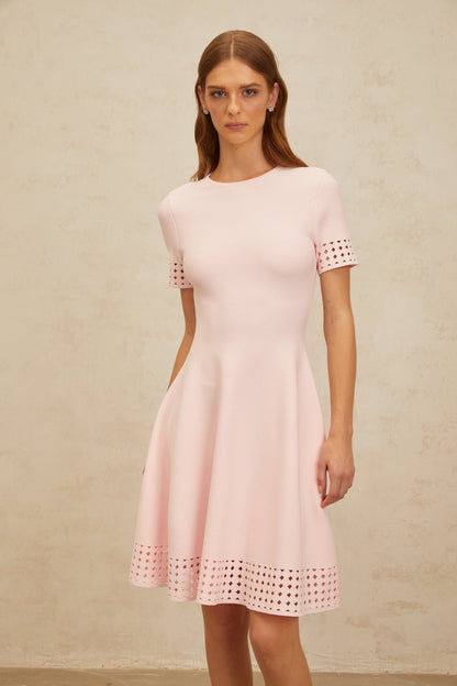 Isidore Pink Cut-Out Detail Knit Mini Dress