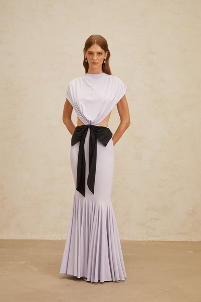 Manon Purple Bowknot Cut-Out Maxi Dress