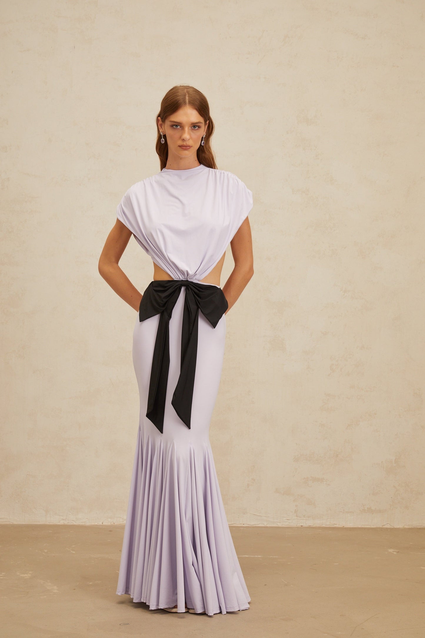 Manon Purple Bowknot Cut-Out Maxi Dress