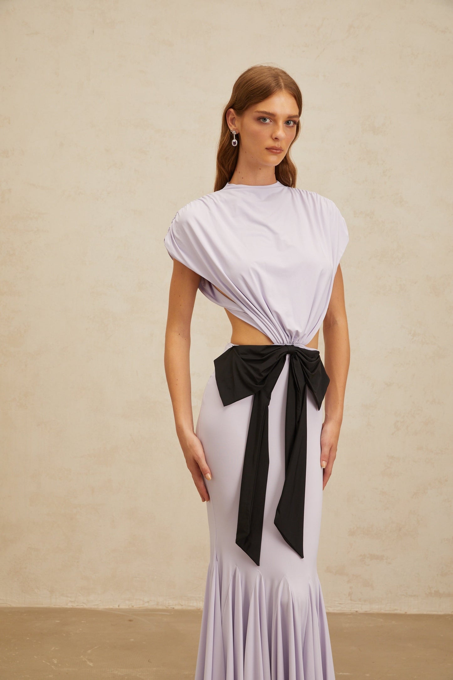 Manon Purple Bowknot Cut-Out Maxi Dress