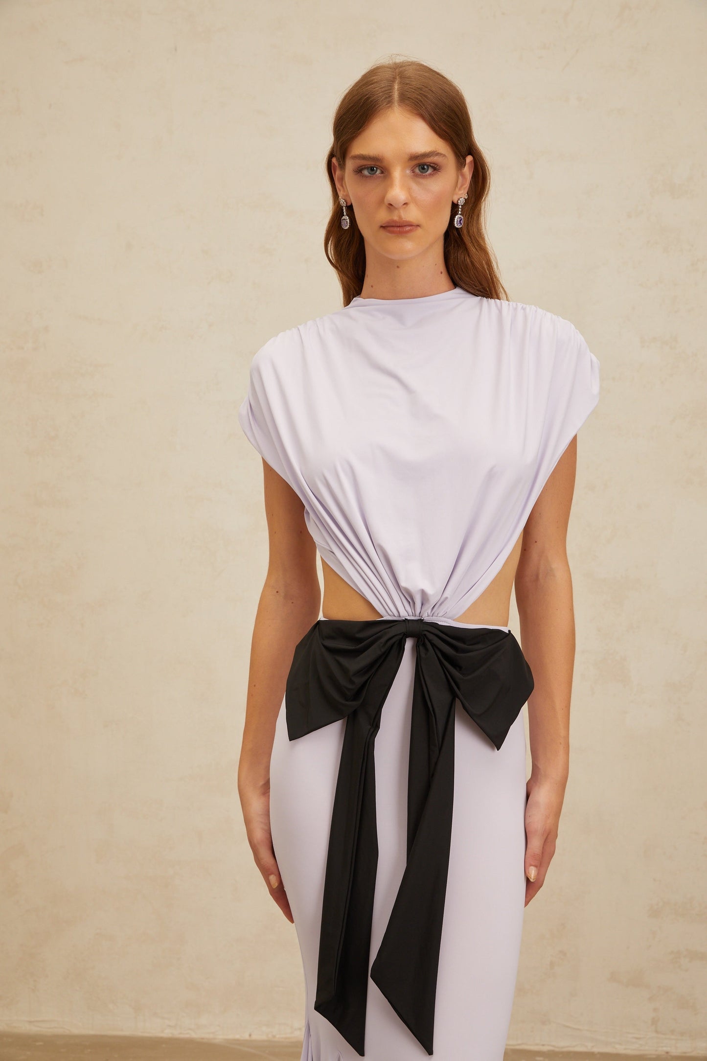 Manon Purple Bowknot Cut-Out Maxi Dress