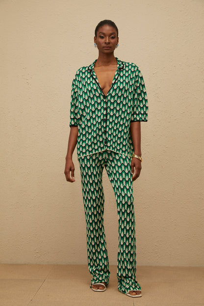 Verdoyante Green Jacquard Knit Co-ord Set