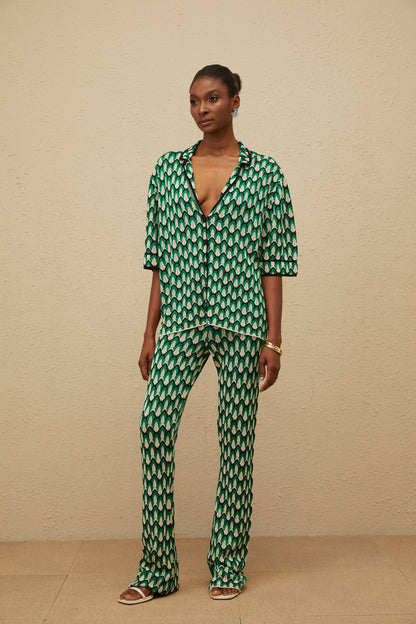 Verdoyante Green Jacquard Knit Co-ord Set
