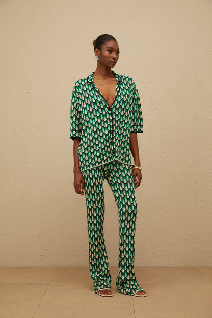 Verdoyante Green Jacquard Knit Co-ord Set