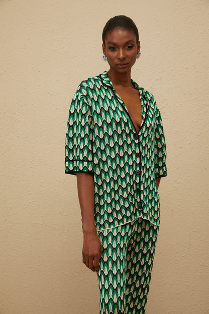 Verdoyante Green Jacquard Knit Co-ord Set