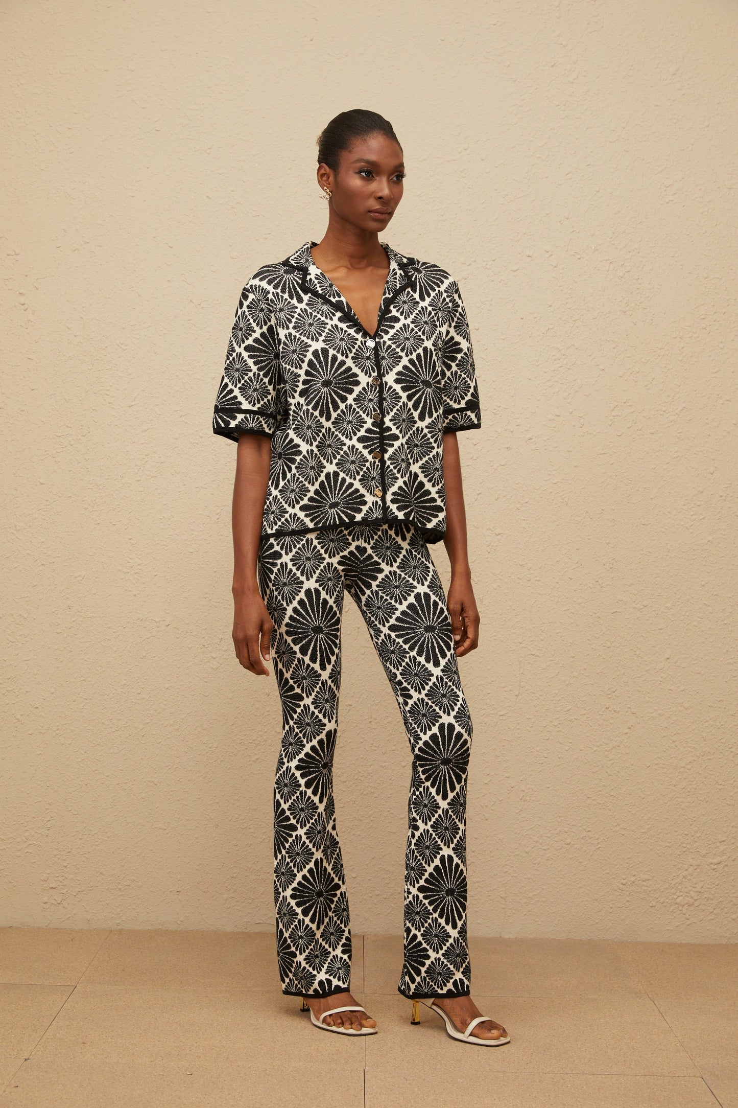 Calligraphiée Black Jacquard Knit Co-ord Set
