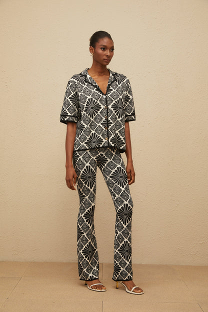 Calligraphiée Black Jacquard Knit Co-ord Set