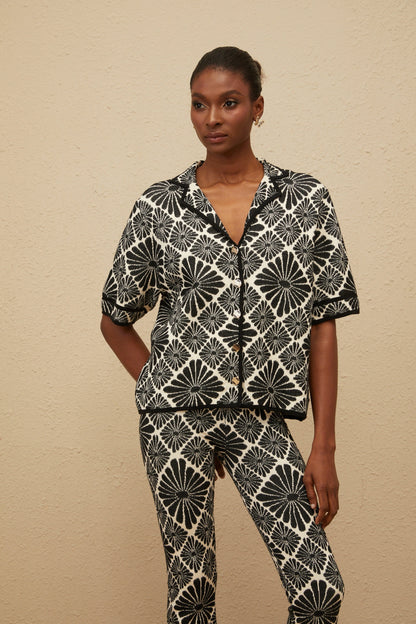 Calligraphiée Black Jacquard Knit Co-ord Set