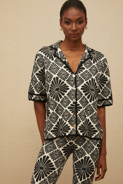 Calligraphiée Black Jacquard Knit Co-ord Set