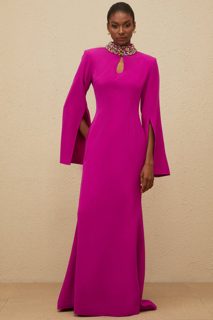 Majestueuse Fuchsia Keyhole-Detail Mermaid Gown