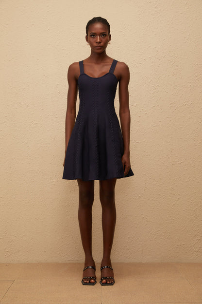 Melusine Blue Braided Knit Dress