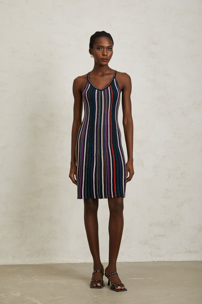 Harper Purple Striped Knit Mini Dress