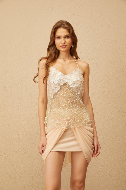 Patricia Neutrals Sequin Top