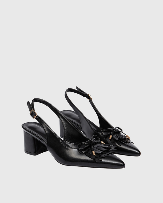 Caj Bow Slingback Pumps In Black