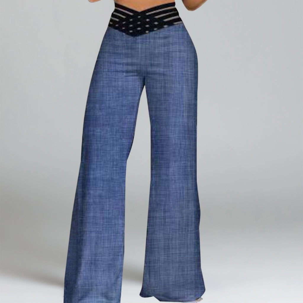 Casual Hollow High Waist Loose Wide Leg Pants