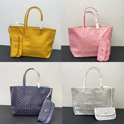GOYARD SAINT LOUIS GM BAG BLACK AND TAN 47CM STLOUIGMLTY01CL03P