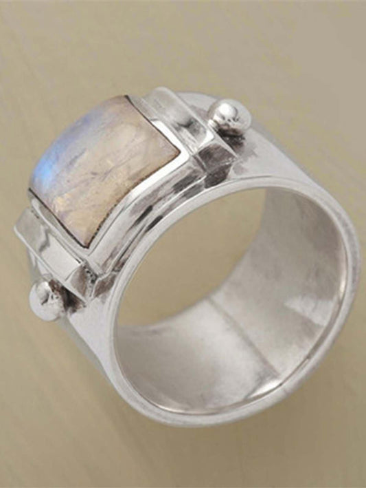 Vintage Moonstone Glamorous Single Wide Ring