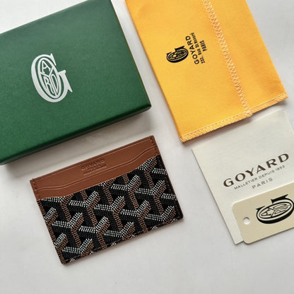 GOYARD SAINT SULPICE CARD WALLET BLACK AND TAN 11CM STSULPPMLTY01CL03X