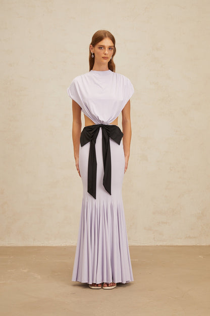 Manon Purple Bowknot Cut-Out Maxi Dress