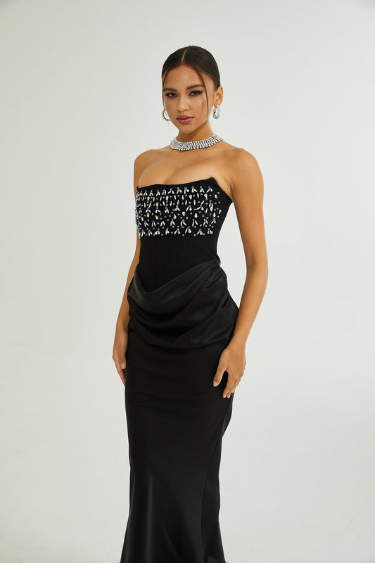 Aurore Crystal Embellished Maxi Dress