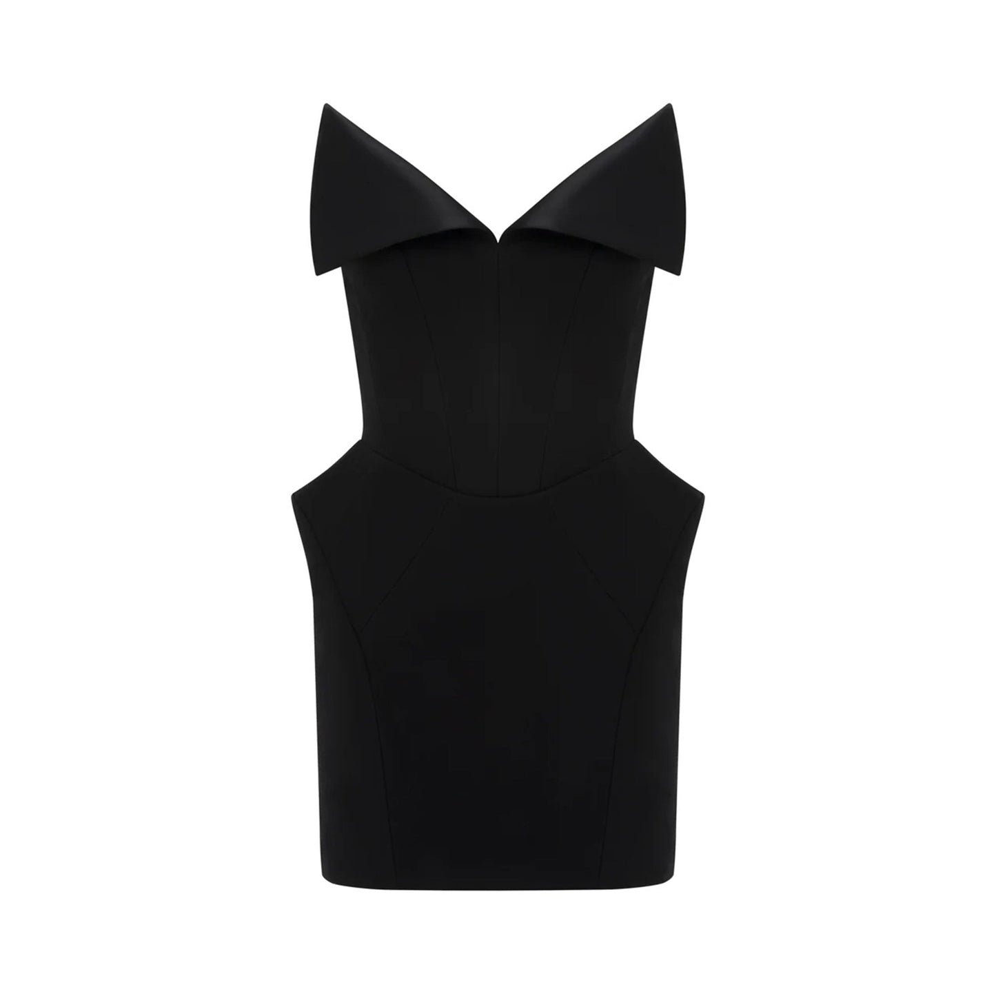 Alba Black Barrel Waist Corset Mini Dress