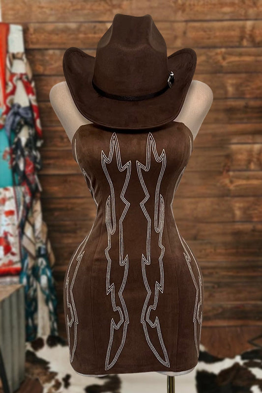 Bootstitch Strapless Suede Mini Dress