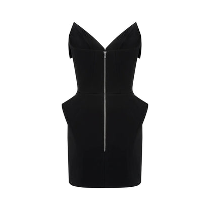 Alba Black Barrel Waist Corset Mini Dress