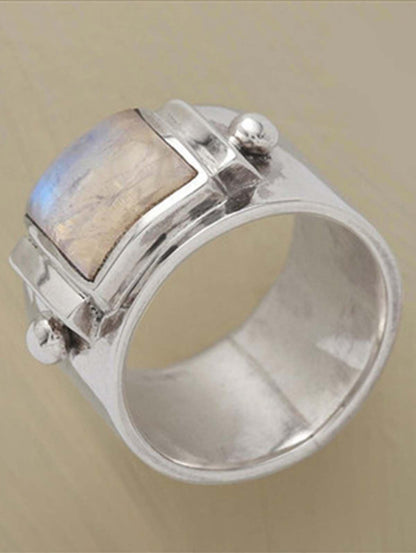 Vintage Moonstone Glamorous Single Wide Ring