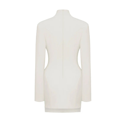 Adriana White Barrel Design Jacket & Skirt Set