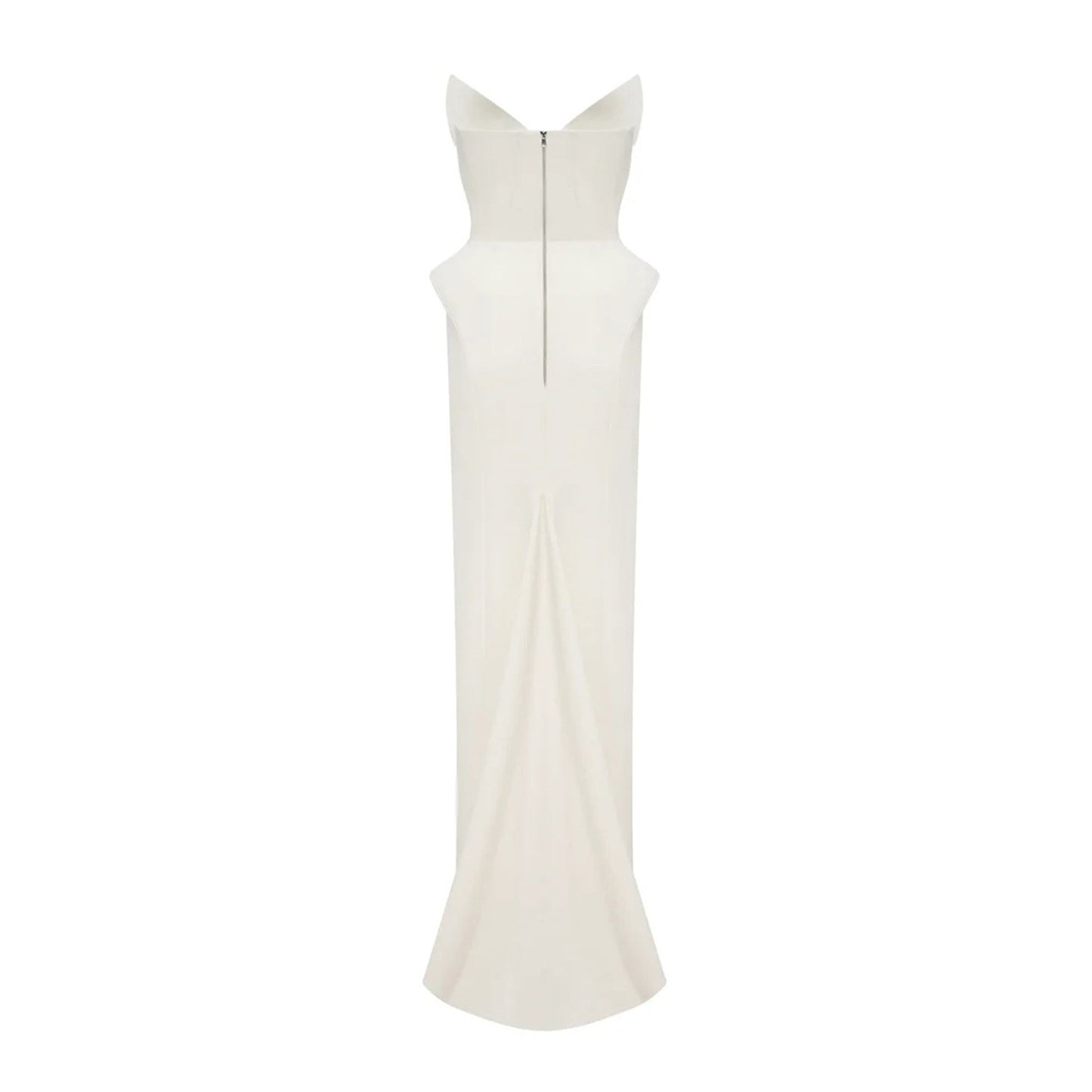 Alba White Barrel Waist Corset Maxi Dress