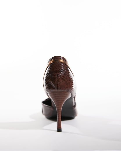 Adelina Snake Print Leather Pumps
