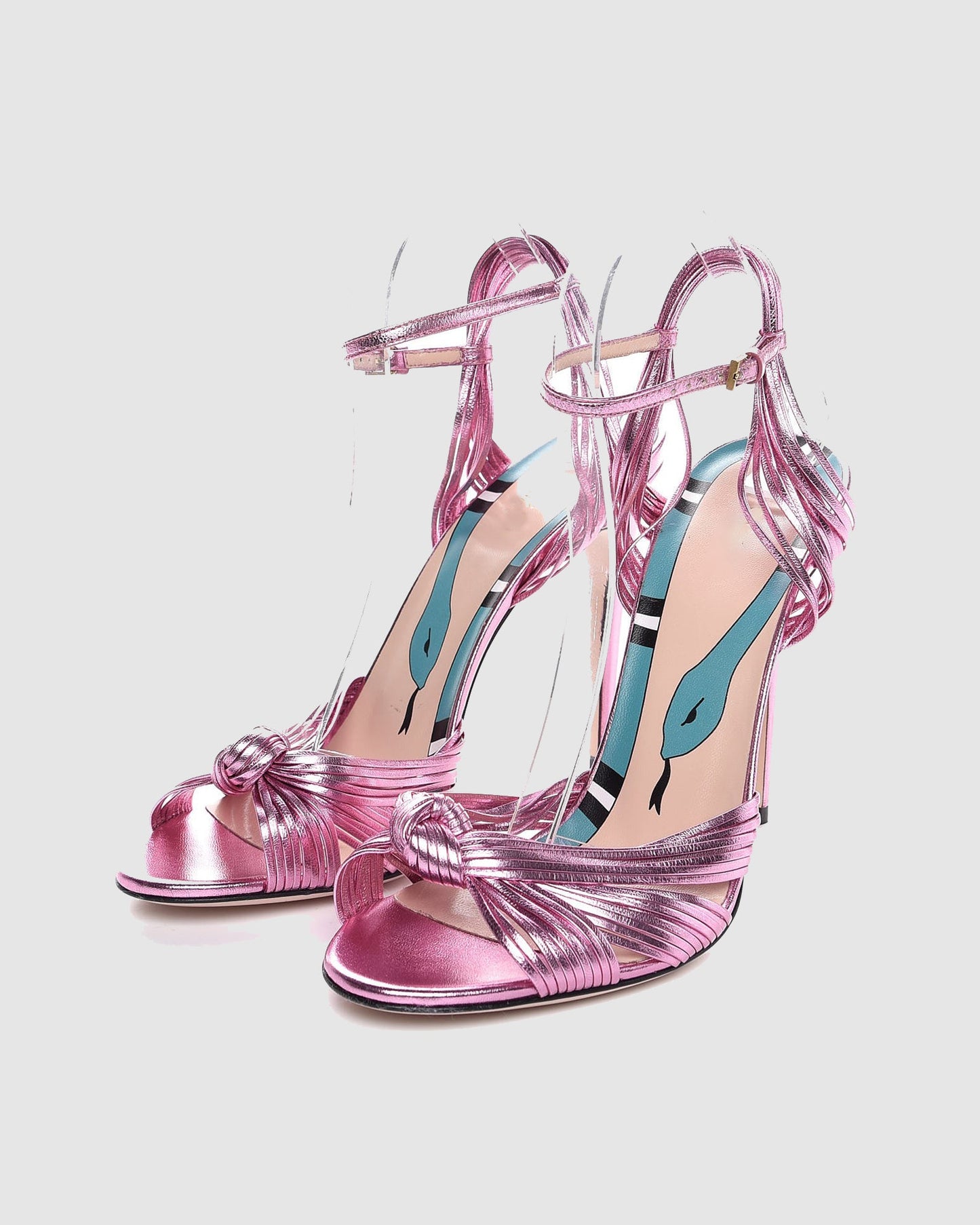 Asia Woven Leather Sandals In Pink