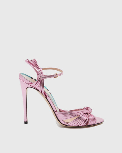 Asia Woven Leather Sandals In Pink