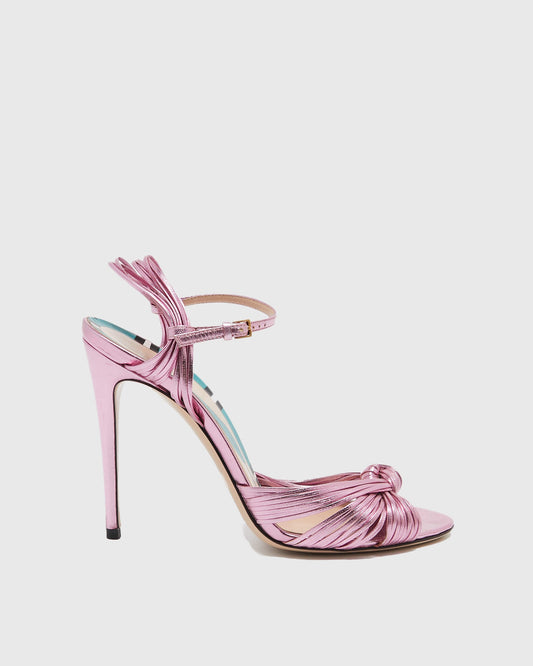 Asia Woven Leather Sandals In Pink
