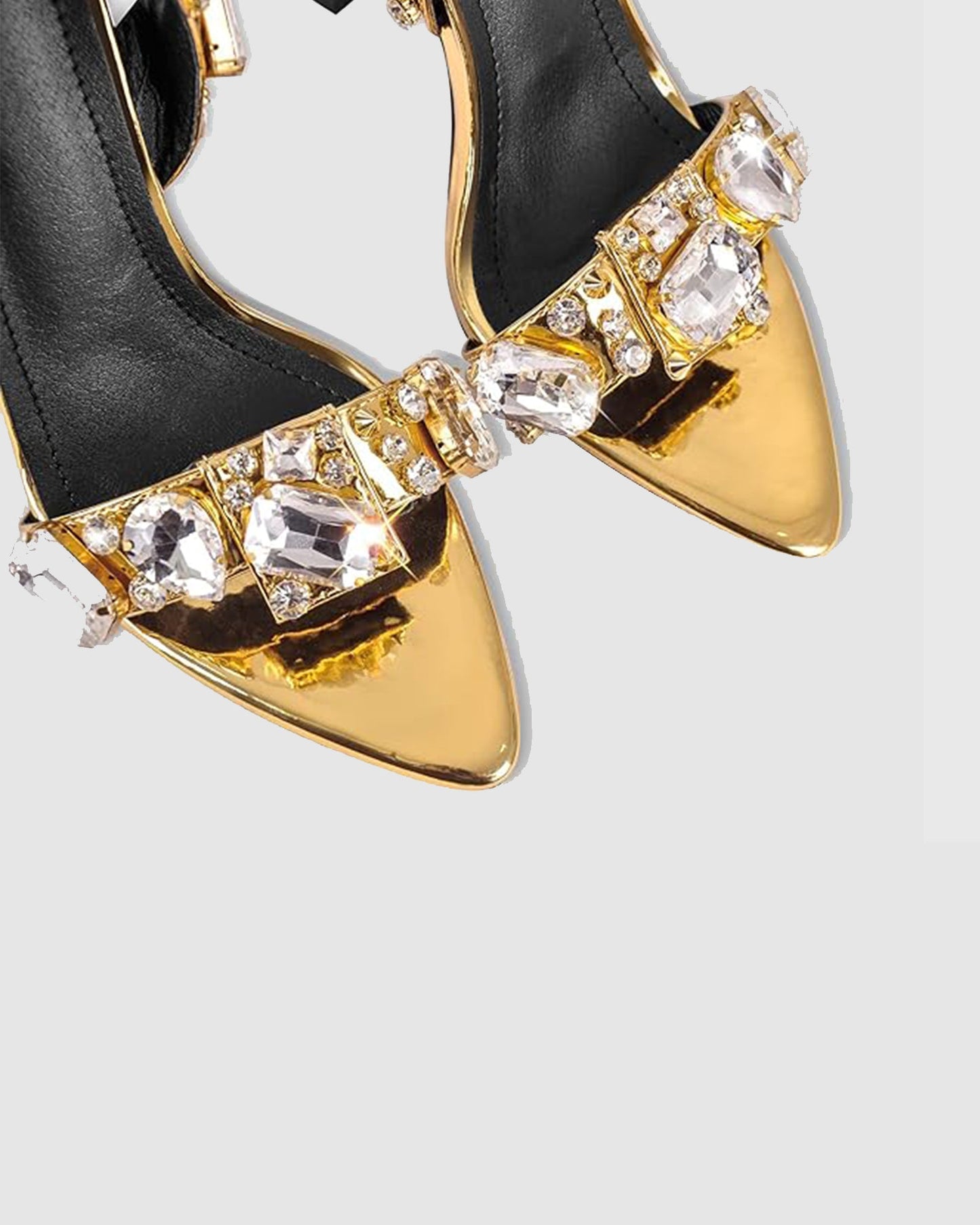 Aurora Rhinestone Lace Up Sandals In Gold