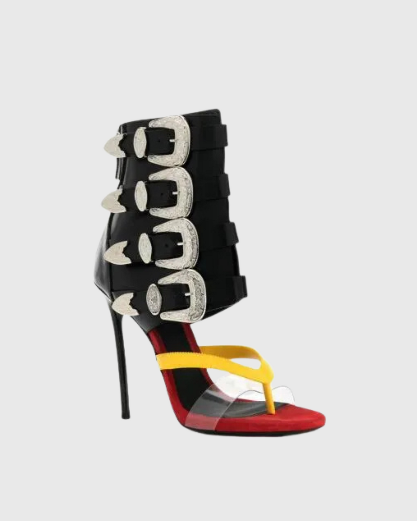 Baba Buckle Deconstruct Sandals In Black
