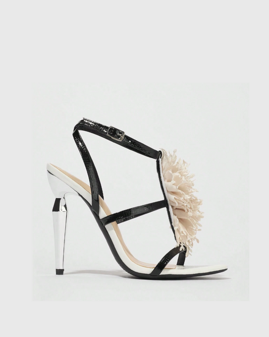 Baia Flower Strap Sandals In White
