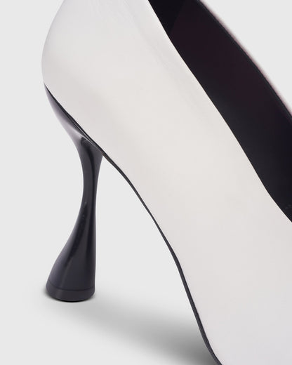 Berenice Flared Heel Leather Pumps