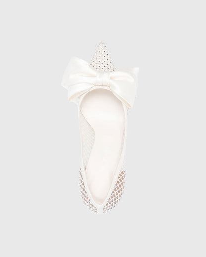 Betta Bow Embellished Mesh Pumps