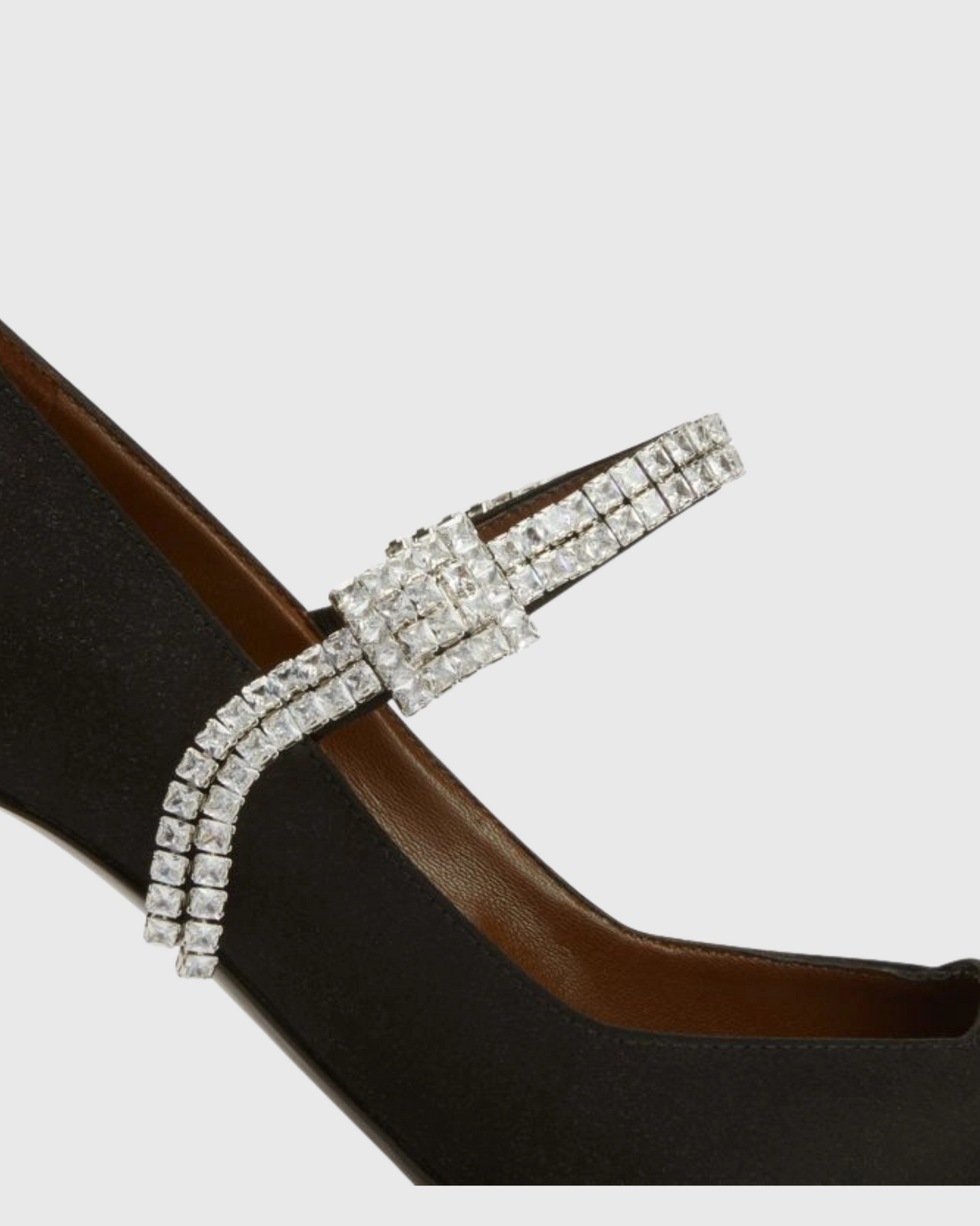 Caden Rhinestone Strap Satin Pumps In Black