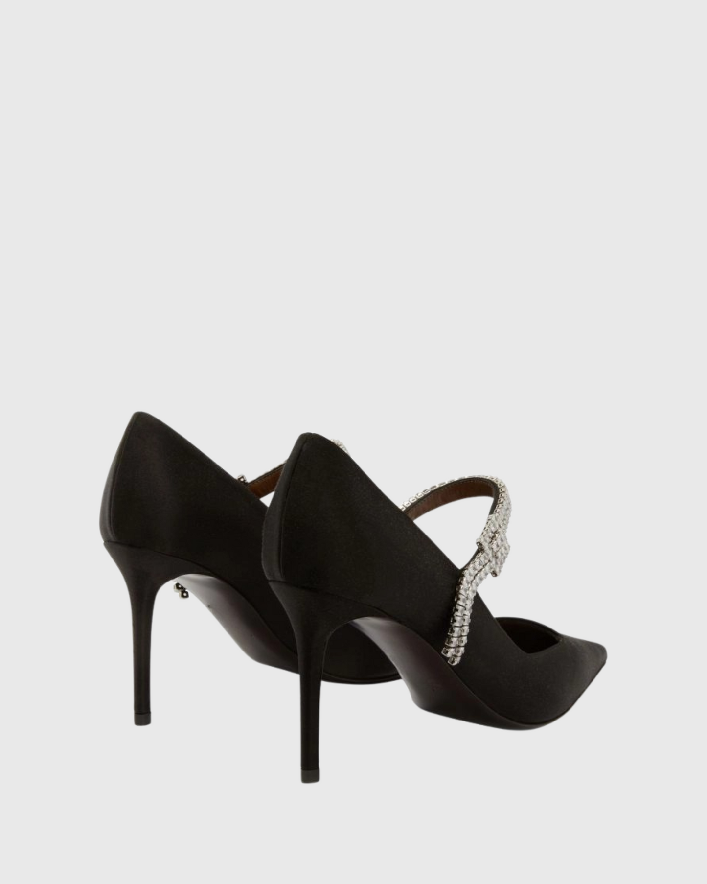Caden Rhinestone Strap Satin Pumps In Black