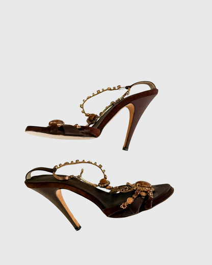 Cahir Vintage Gem T Strap Sandals