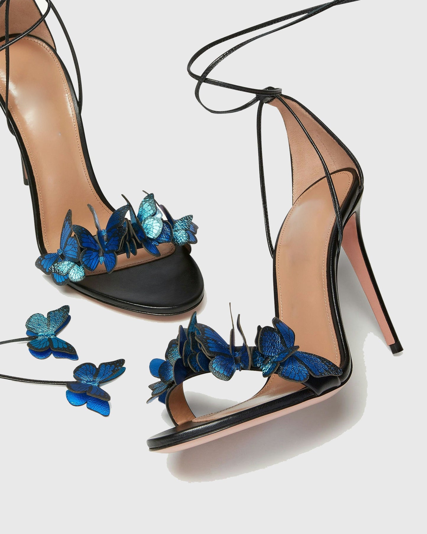Carla Butterfly Embellished Sandals In Black
