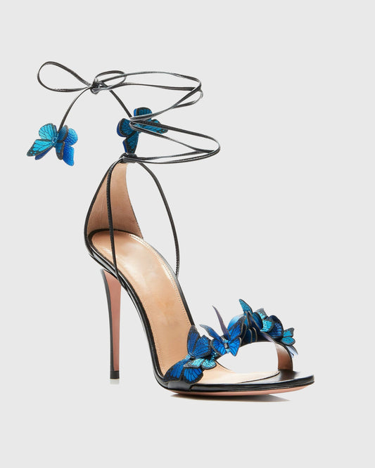 Carla Butterfly Embellished Sandals In Black