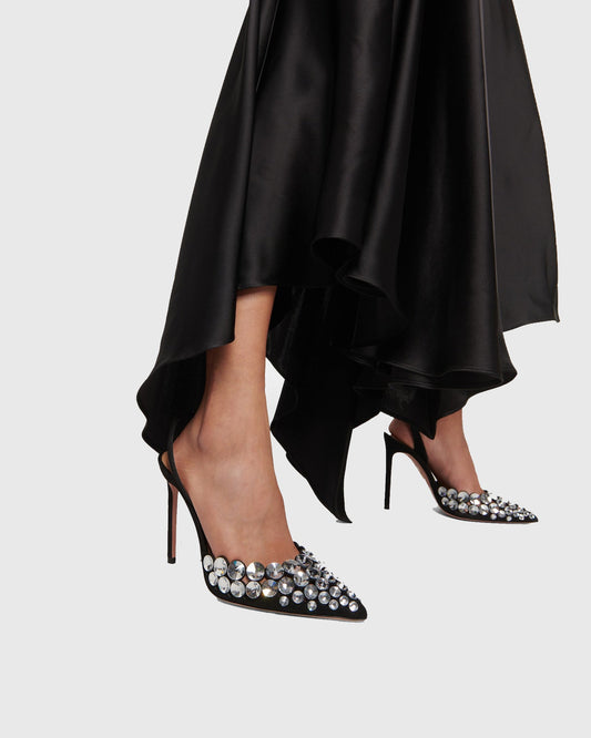 Carolina Rhinestone Slingback Pumps In Black