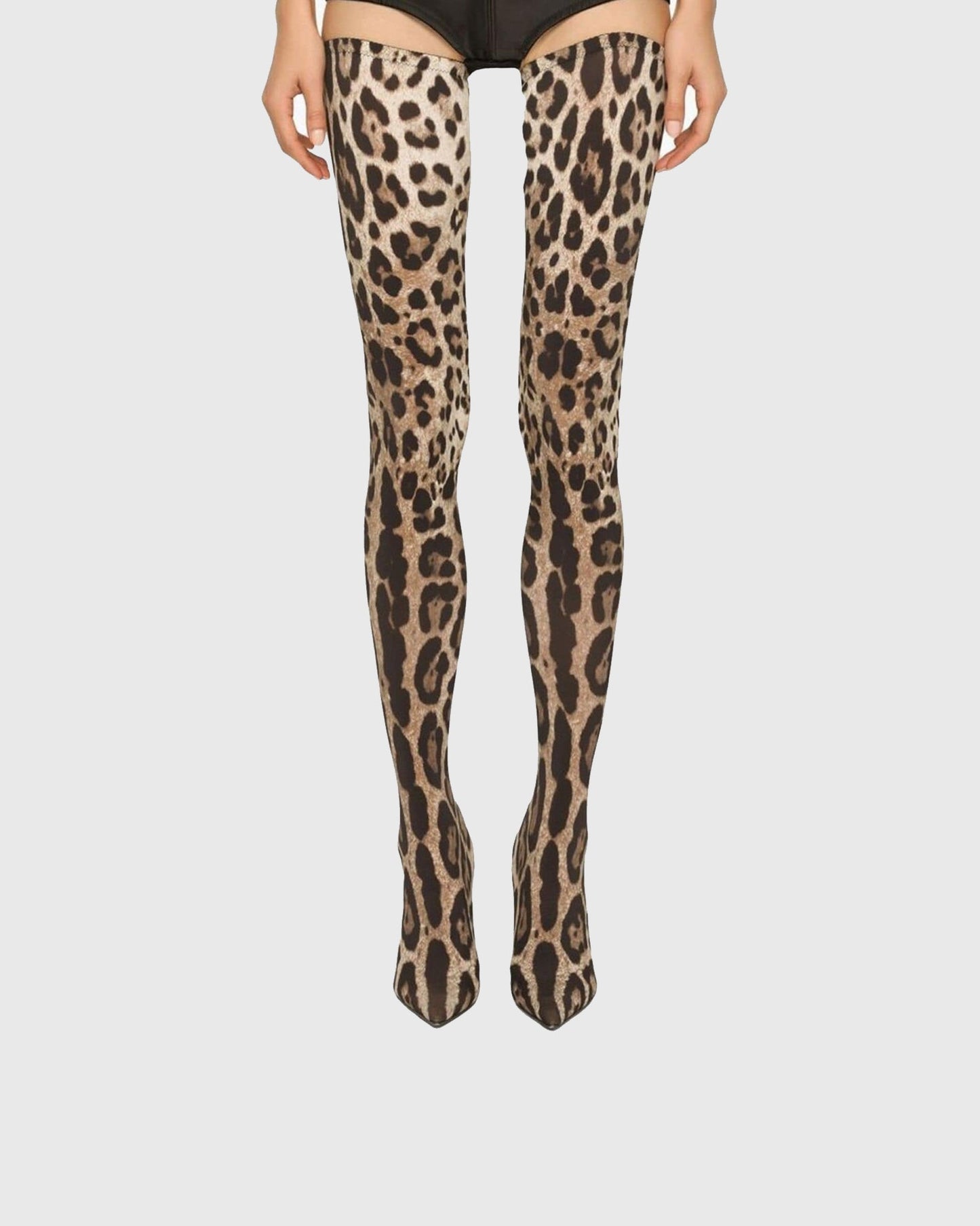 Claretta Leopard Print Over The Knee Boots